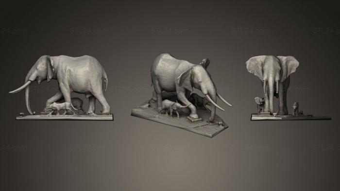 Animal figurines (Elefantes36, STKJ_0257) 3D models for cnc